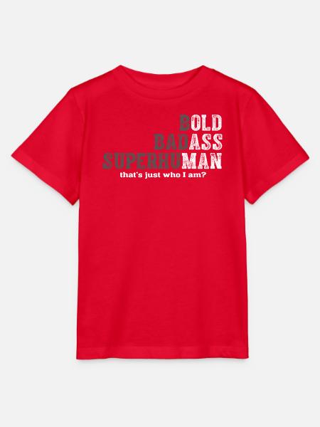Bold Badass Superhuman - Stanley/Stella Kinder T-Shirt MINI CREATOR - Rot