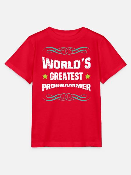 Weltbester Programmierer Shirt - Stanley/Stella Kinder T-Shirt MINI CREATOR  - Rot