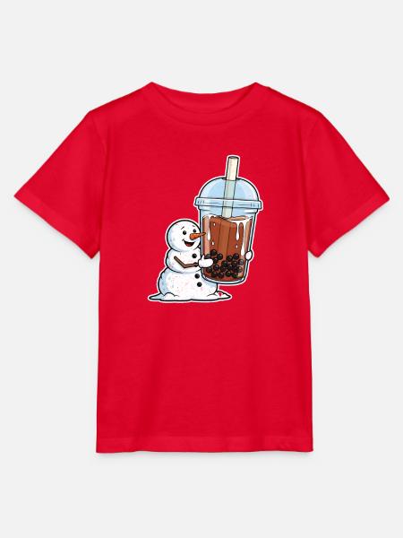 Schneemann und Bubble Tea Becher - Stanley/Stella Kinder T-Shirt MINI CREATOR - Rot