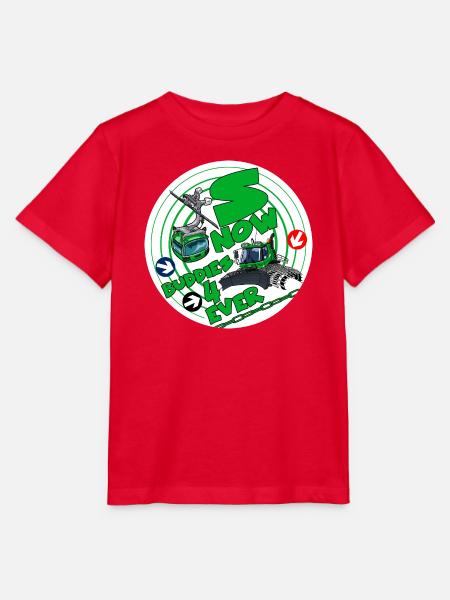 1423-SNOW_BUDDIES_4_EVER_groen-Buchstaben - Stanley/Stella Kinder T-Shirt MINI CREATOR - Rot