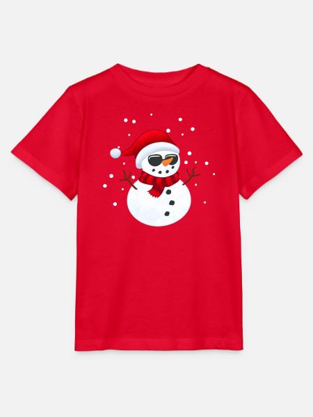 Cooler Schneemann mit Sonnenbrille - Stanley/Stella Kinder T-Shirt MINI CREATOR - Rot