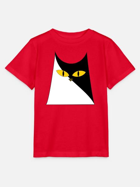 Katze mit gelben Augen - Stanley/Stella Kinder T-Shirt MINI CREATOR - Rot