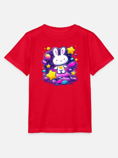 Sternenhase im bunten Kosmos - Stanley/Stella Kinder T-Shirt MINI CREATOR - Rot