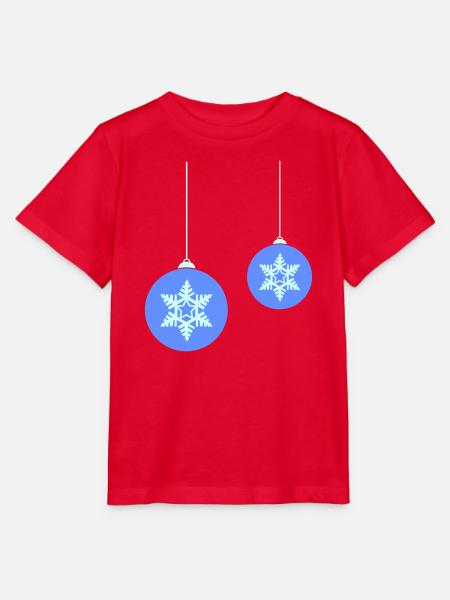 Weihnachtskugel Schneeflocken Blau Ornament - Stanley/Stella Kinder T-Shirt MINI CREATOR  - Rot