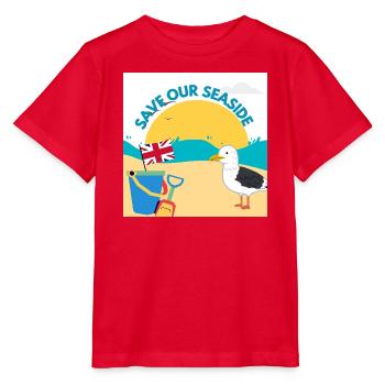 Save Our Seaside Illustration - Stanley/Stella MINI CREATOR Kids’ T-Shirt - red - Front - Jaiden (125cm)