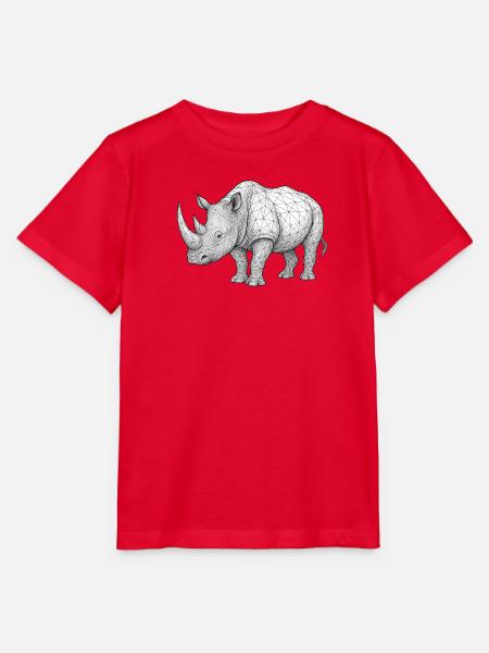 Nashorn Wireframe Muster - Stanley/Stella Kinder T-Shirt MINI CREATOR  - Rot