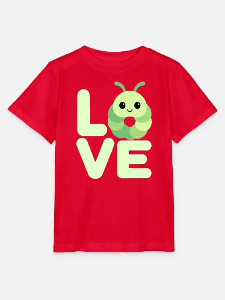 Raupe Liebe Schmetterling - Stanley/Stella Kinder T-Shirt MINI CREATOR - Rot