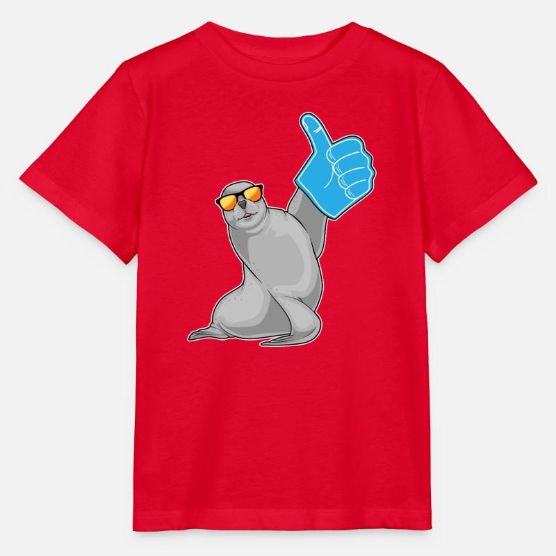 Seehund Daumen hoch - Stanley/Stella Kinder T-Shirt MINI CREATOR - Rot