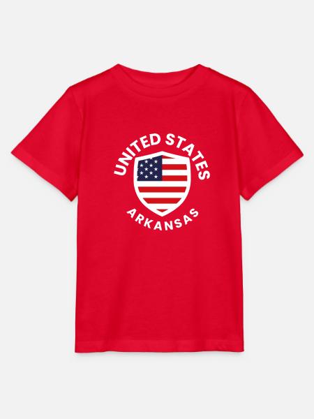USA Arkansas Schilddesign - Stanley/Stella Kinder T-Shirt MINI CREATOR - Rot