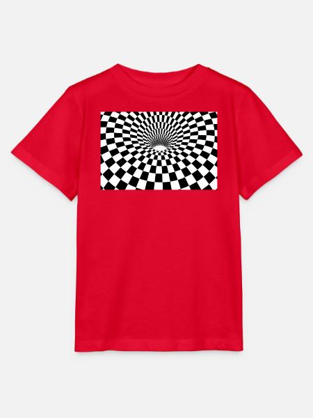 Hypnotischer karierter Tunnel - Stanley/Stella Kinder T-Shirt MINI CREATOR  - Rot