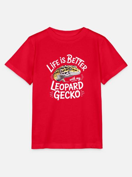 Leopardgekko-Leben ist besser - Stanley/Stella Kinder T-Shirt MINI CREATOR - Rot