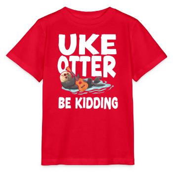 Hawaiian Ukulele Uke Otter Pun Uke - Stanley/Stella MINI CREATOR Kids’ T-Shirt - red - Front - Jaiden (125cm)