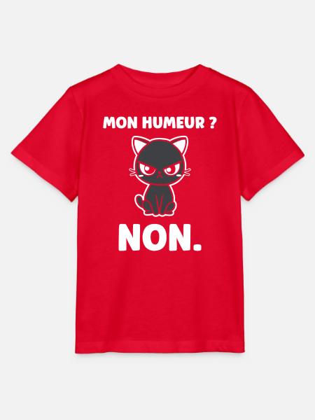 Chat grognon MON HUMEUR - Stanley/Stella Kinder T-Shirt MINI CREATOR  - Rot