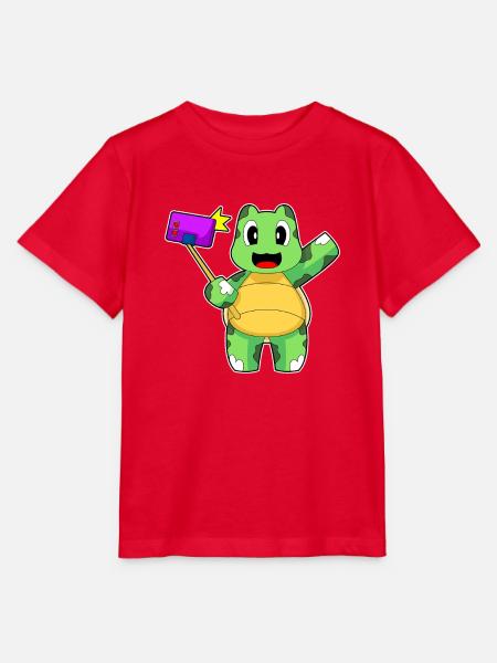 Schildkröte Smartphone - Stanley/Stella Kinder T-Shirt MINI CREATOR - Rot