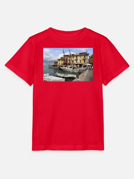 Der Hafen von Malcesine - Stanley/Stella Kinder T-Shirt MINI CREATOR  - Rot