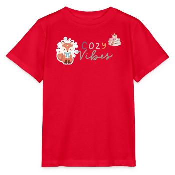 Ambiance chaleureuse - T-shirt bio MINI CREATOR Stanley/Stella Enfant - rouge - Devant - Jaiden (125cm)