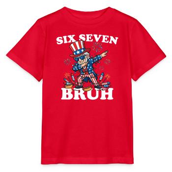 Six Seven Bruh 4 July Dabbing 6-7 4 July - Stanley/Stella MINI CREATOR Kids’ T-Shirt - red - Front - Jaiden (125cm)