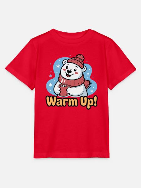 Warm Up Polar Bear Cozy - Stanley/Stella Kinder T-Shirt MINI CREATOR - Rot