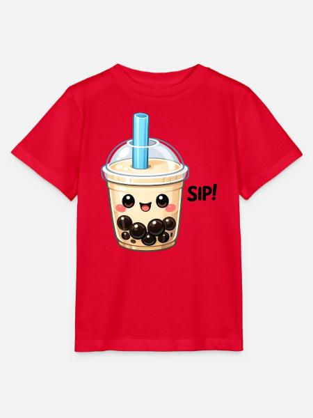 Kawaii Boba Milchtee Becher - Stanley/Stella Kinder T-Shirt MINI CREATOR  - Rot