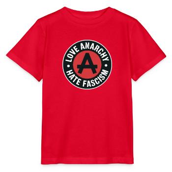 Liebe Anarchie, hasse Faschismus – Antifaschistische Ware - Stanley/Stella Kinder T-Shirt MINI CREATOR  - Rot - Vorne - Jaiden (125cm)