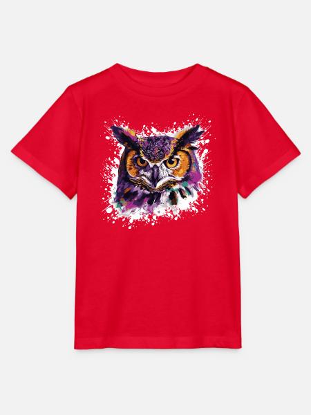 Eule Tier Nachteule - Stanley/Stella Kinder T-Shirt MINI CREATOR - Rot