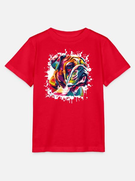 Hund Dog Kunst Graffiti - Stanley/Stella Kinder T-Shirt MINI CREATOR - Rot