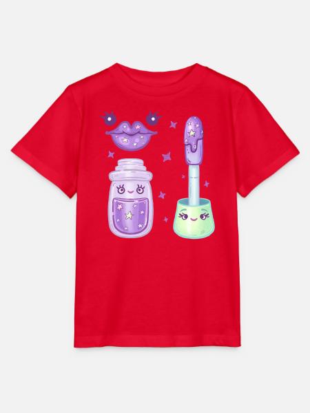 Lilac Galaxy Lipgloss Kawaii Charakter - Stanley/Stella Kinder T-Shirt MINI CREATOR  - Rot
