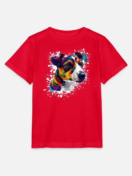 Hund Hundeporträt Splatter - Stanley/Stella Kinder T-Shirt MINI CREATOR - Rot