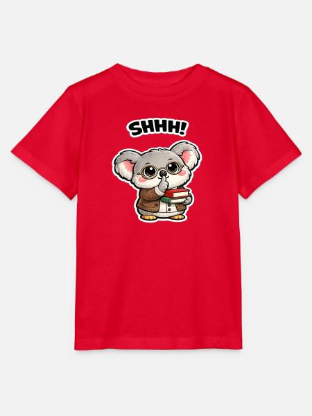 Schweigsamer Koala mit Büchern - Stanley/Stella Kinder T-Shirt MINI CREATOR - Rot
