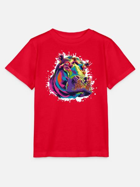 Nilpferd Kunst Comic - Stanley/Stella Kinder T-Shirt MINI CREATOR - Rot