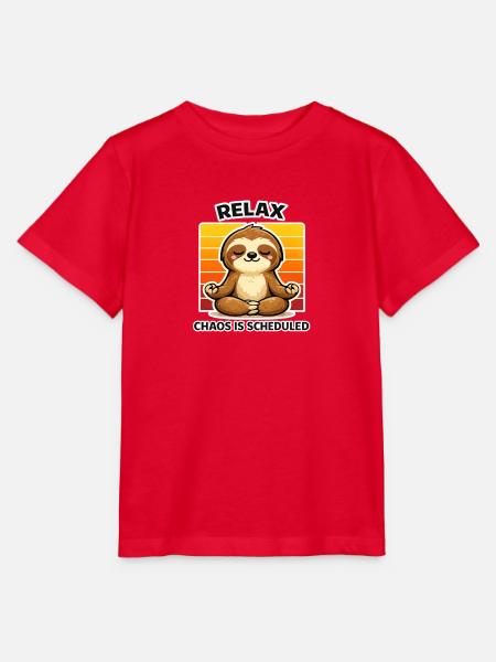 Entspanntes Faultier Meditation - Stanley/Stella Kinder T-Shirt MINI CREATOR - Rot