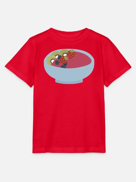 Frucht-Smoothie-Schüssel-Illustration - Stanley/Stella Kinder T-Shirt MINI CREATOR - Rot