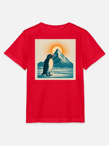 Polarsonne über Berglandschaft - Stanley/Stella Kinder T-Shirt MINI CREATOR  - Rot