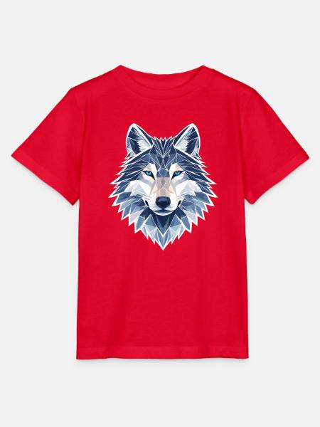 Geometrischer Wolf - Moderner Geometrischer Wolf  - Stanley/Stella Kinder T-Shirt MINI CREATOR  - Rot