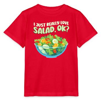 Ich Liebe Salat - Stanley/Stella Kinder T-Shirt MINI CREATOR  - Rot - Vorne - Jaiden (125cm)