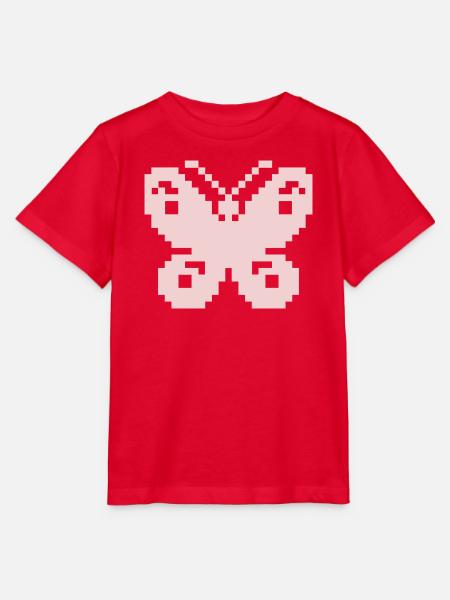 Pixel Pink Butterfly - Stanley/Stella Kinder T-Shirt MINI CREATOR - Rot
