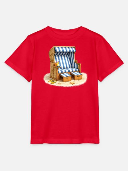 Strandkorb im Sand mit Sommerdrink - Stanley/Stella Kinder T-Shirt MINI CREATOR - Rot