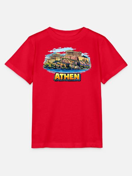 Athen Akropolis Insel Illustration - Stanley/Stella Kinder T-Shirt MINI CREATOR - Rot