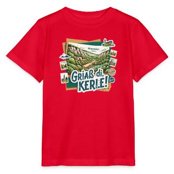 Hello, fellows! Southern Germany Landscape - Stanley/Stella MINI CREATOR Kids’ T-Shirt - red - Front - Jaiden (125cm)