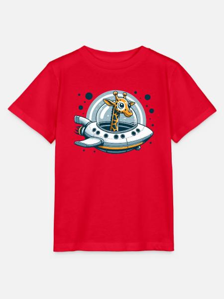 Giraffen-Raumschiff Abenteuer - Stanley/Stella Kinder T-Shirt MINI CREATOR  - Rot