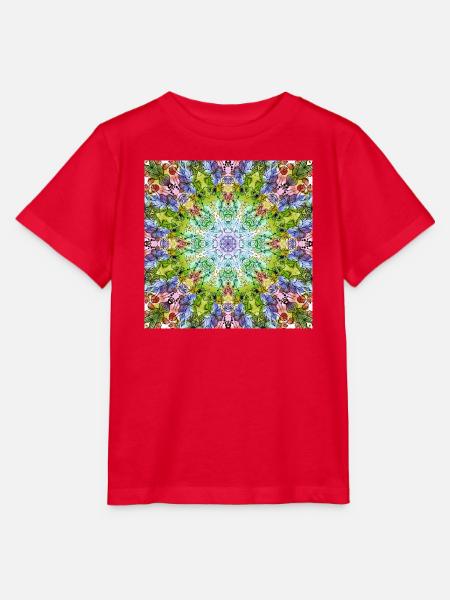 Kaleidoskop Blumenmandala - Stanley/Stella Kinder T-Shirt MINI CREATOR  - Rot