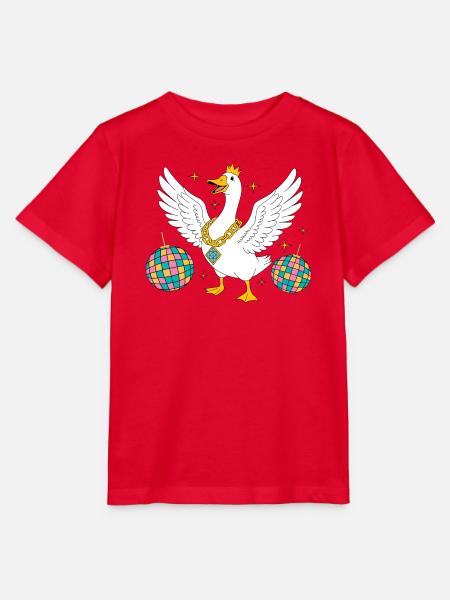 Königliche Party-Gans mit Glitzerkette - Stanley/Stella Kinder T-Shirt MINI CREATOR  - Rot