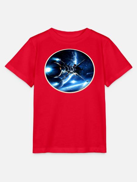 The Comet - Retro Space Emblem – 8-Bit Starship - Stanley/Stella Kinder T-Shirt MINI CREATOR  - Rot