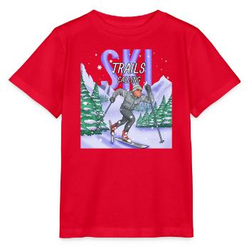 Ski Trails Calling Langlauf Sport - Stanley/Stella Kinder T-Shirt MINI CREATOR  - Rot - Vorne - Jaiden (125cm)