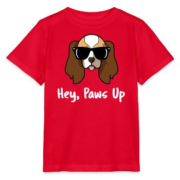 Hey Paws Up Cavalier King Charles Spaniel Kunst - Stanley/Stella Kinder T-Shirt MINI CREATOR  - Rot - Vorne - Jaiden (125cm)