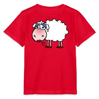Kuschelschaf mit Herzanhänger - Stanley/Stella Kinder T-Shirt MINI CREATOR  - Rot - Vorne - Jaiden (125cm)