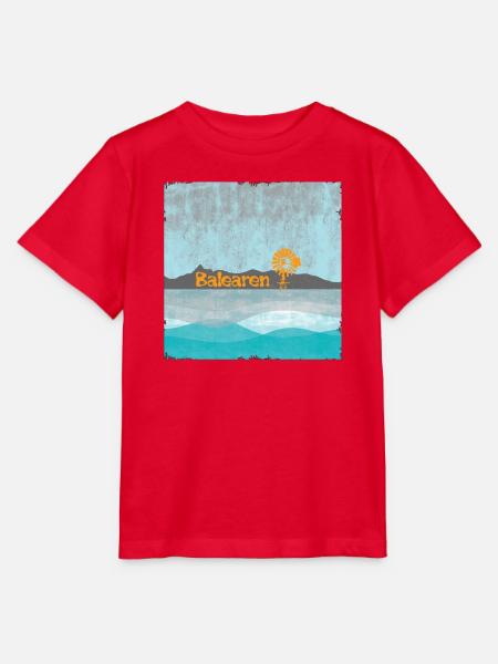 Balearen Küste Windmühle Sonnenflug - Stanley/Stella Kinder T-Shirt MINI CREATOR - Rot