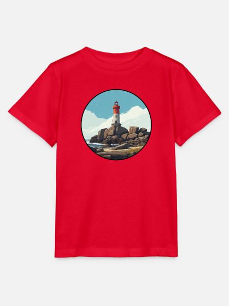 Bretonischer Leuchtturm am Meer - Stanley/Stella Kinder T-Shirt MINI CREATOR  - Rot