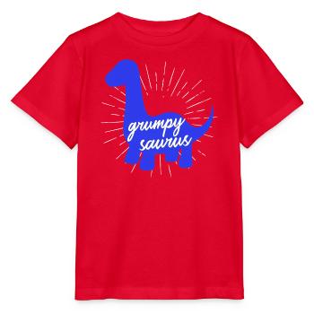 Grumpysaur : design drôle de dinosaure Brachiosaurus - T-shirt bio MINI CREATOR Stanley/Stella Enfant - rouge - Devant - Jaiden (125cm)