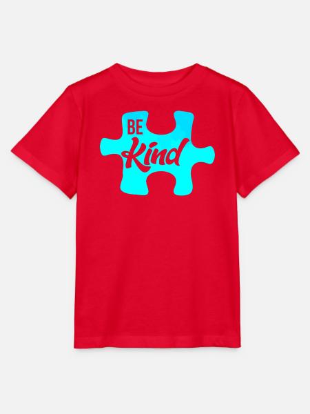 Be Kind Puzzle Motiv - Stanley/Stella Kinder T-Shirt MINI CREATOR  - Rot